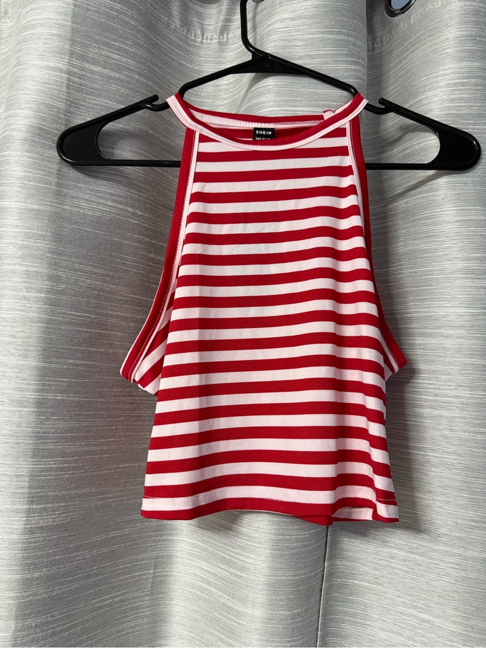 Red & White Striped Halter Crop Top